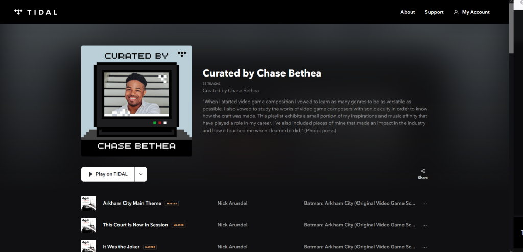 Chase Bethea TIDAL Curated Playlist