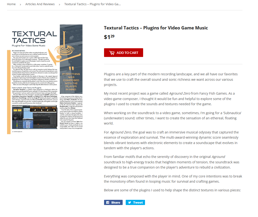 Recording Magazine Sept 2025 edition Textural Tactics Plugins by Chase Bethea