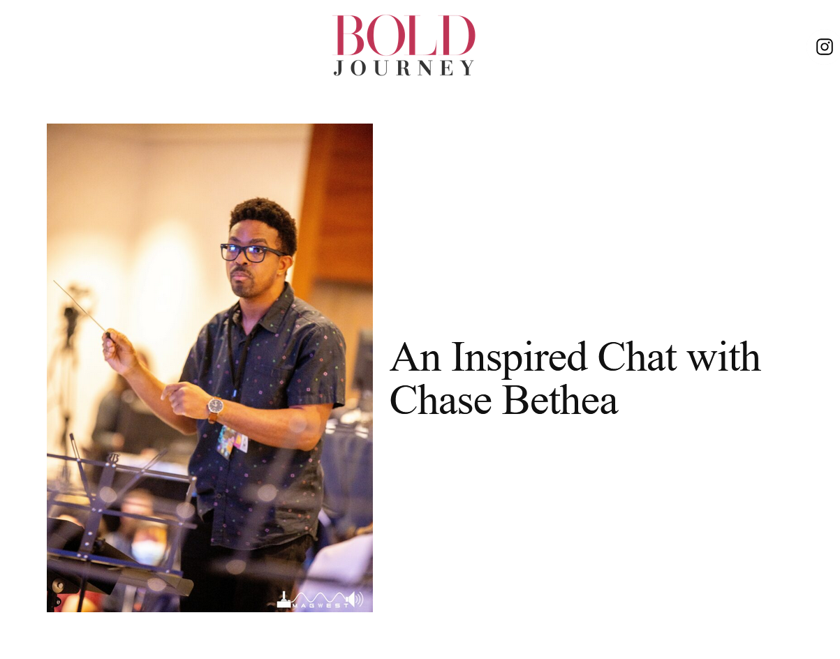 Bold Journey article an inspired chat with Chase Bethea