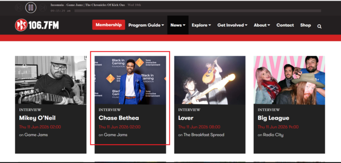 PBS 106.7 Radio - Game Jams - Chase Bethea Interview